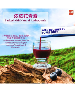 TRULY'S Wild Blueberry Puree 𝗣𝗿𝗼𝘁𝗲𝗰𝘁 𝗩𝗶𝘀𝗶𝗼𝗻 (20 sachets/box) High Antioxidant 一心康™ 野生蓝莓原浆 保护视力 抗氧化