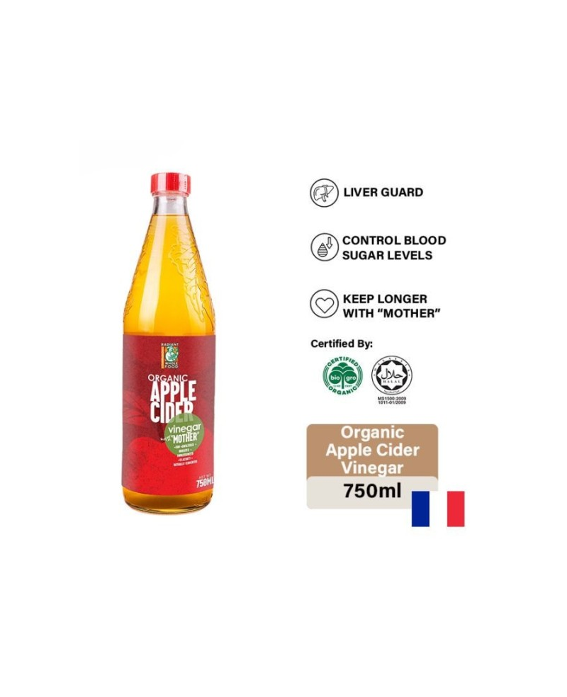 Radiant Organic Apple Cider Vinegar 750ML
