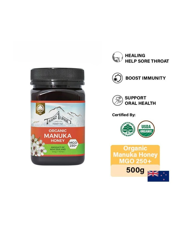 Tranzalpine Organic Manuka Honey MG250+ ( 500g )