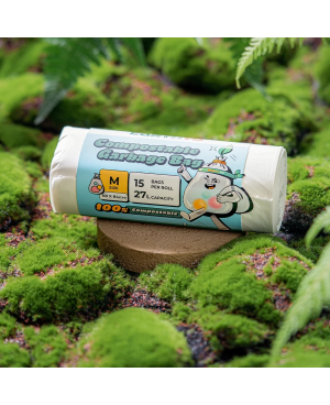 Earthya Compostable Garbage Bag - M Size ( 1ctn/12rolls X 15 pcs )