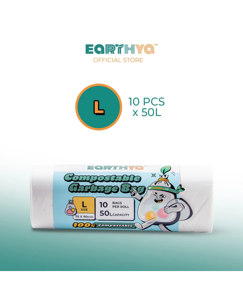 Earthya Compostable Garbage Bag - L Size ( 1ctn/16rolls X 10 pcs )
