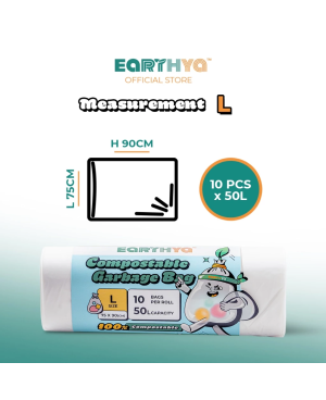Earthya Compostable Garbage Bag - L Size ( 1ctn/16rolls X 10 pcs )