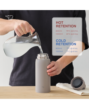 ZOJIRUSHI 0.8L S/S TWIST OPEN MUG - SU-DA80