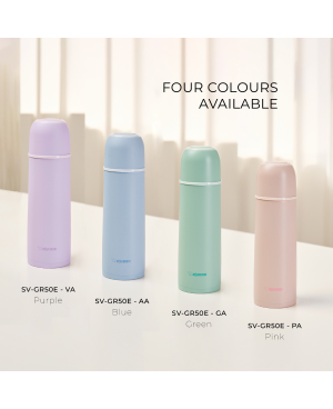 ZOJIRUSHI 0.5L S/S BOTTLE WITH CUP - SV-GR-50