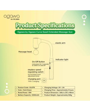 [New Arrival 2025] Ogawa Curve EaseX Massage Gun