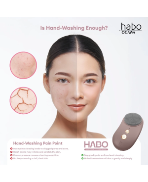 Habo by Ogawa Rosae 2in1 Facial Cleaning Brush Device – Deep Cleanse & Glow