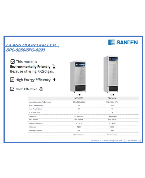 1 Glass Door Cooler SPC-0250/90
