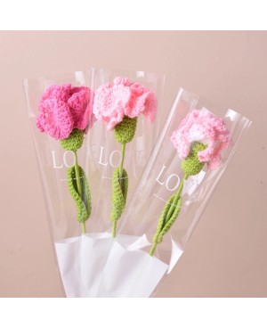 Crochet Flower Carnation For Mother's Day Flower Bouquet Gift 针织康乃馨
