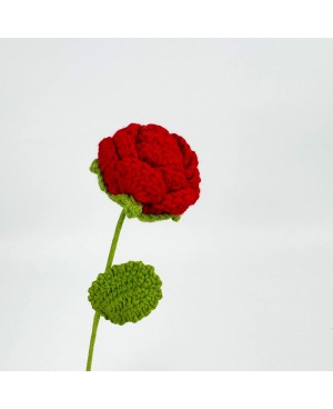 Crochet Flower Single Rose For Flower Arrangement Florist Bouquet Decoration DIY Gift 手工编织玫瑰花