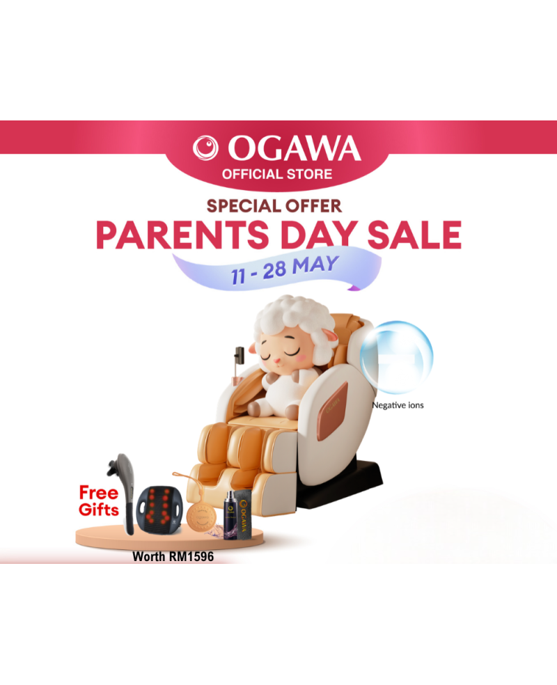 OGAWA RETREAX IONIC CONTEMPORARY MASSAGE CHAIR SAND CREAM (OG 5572)