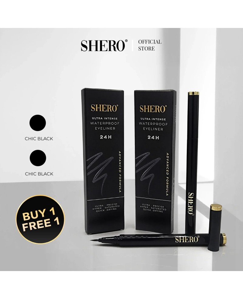 [ Buy 1 Free 1 ] SHERO Advanced Formula Ultra Intense Waterproof Eyeliner [ EXP: 05/2028 ]