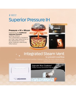 ZOJIRUSHI PRESSURE IH RICE COOKER & WARMER - NW-YAQ10/18