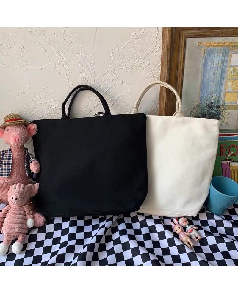 Canvas Tote Bag with Zip Inner pocket – High Quality Korea Style Bag