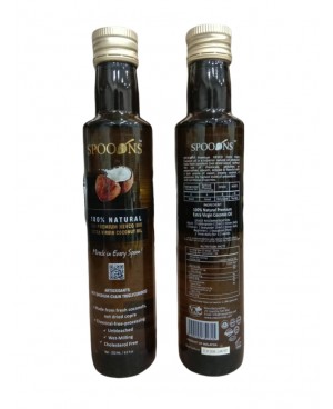 SPOONS Premium HEVCO Hot Extracted Virgin Coconut Oil 250ml (4x Higher Polyphenols)