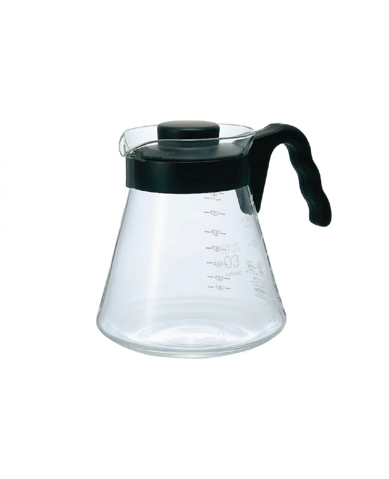 HARIO V60 GLASS SERVER 1000ML (PLASTIC HANDLE) VCS -03 - Black