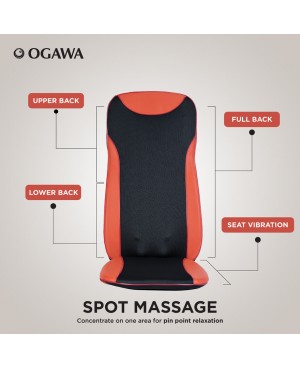 OGAWA MOBILE SEAT XE DUO PRO DUAL-ACTION PORTABLE MASSAGE CUSHION (OZ 1007) – CHERRY RED