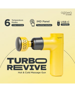 OGAWA BY OGAWA TURBOREVIVE HOT & COLD PORTABLE MASSAGE GUN - SUNSHINE YELLOW (OG 1102L)