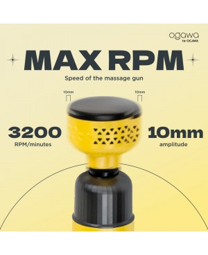 OGAWA BY OGAWA TURBOREVIVE HOT & COLD PORTABLE MASSAGE GUN - SUNSHINE YELLOW (OG 1102L)