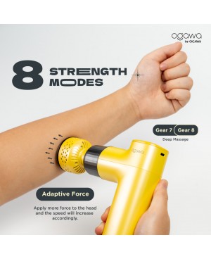 OGAWA BY OGAWA TURBOREVIVE HOT & COLD PORTABLE MASSAGE GUN - SUNSHINE YELLOW (OG 1102L)