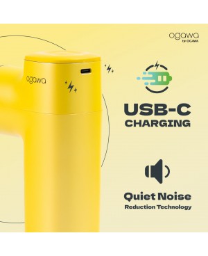 OGAWA BY OGAWA TURBOREVIVE HOT & COLD PORTABLE MASSAGE GUN - SUNSHINE YELLOW (OG 1102L)