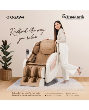 OGAWA RETREAX IONIC CONTEMPORARY MASSAGE CHAIR SAND CREAM (OG 5572)