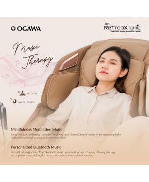 OGAWA RETREAX IONIC CONTEMPORARY MASSAGE CHAIR SAND CREAM (OG 5572)