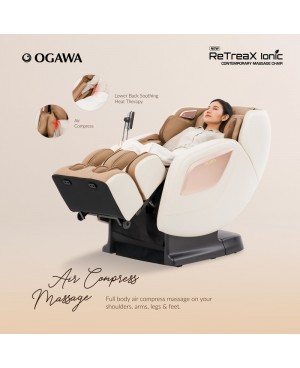 OGAWA RETREAX IONIC CONTEMPORARY MASSAGE CHAIR SAND CREAM (OG 5572)