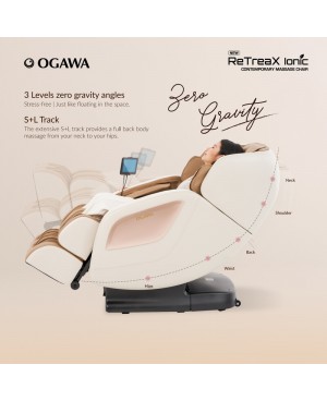 OGAWA RETREAX IONIC CONTEMPORARY MASSAGE CHAIR SAND CREAM (OG 5572)