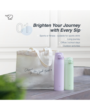 ZOJIRUSHI 0.95L S/S ONE TOUCH FLIP-OPEN MUG - SM-VS95/VB95