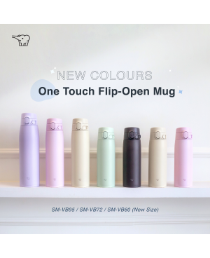 ZOJIRUSHI 0.6L S/S ONE TOUCH FLIP-OPEN MUG - SM-VB60