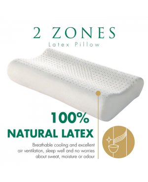 GETHA 2 Zone Latex Pillow (Cotton Fabric / Tencel Fabric)