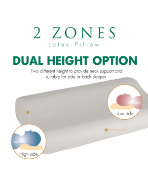 GETHA 2 Zone Latex Pillow (Cotton Fabric / Tencel Fabric)