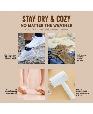 3in1 Multi-functional Dryer Portable Clothes Shoe Dryer with Foot Warmer Massage Silent Operation Quick Dry