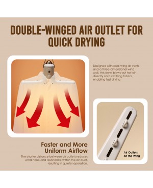 3in1 Multi-functional Dryer Portable Clothes Shoe Dryer with Foot Warmer Massage Silent Operation Quick Dry