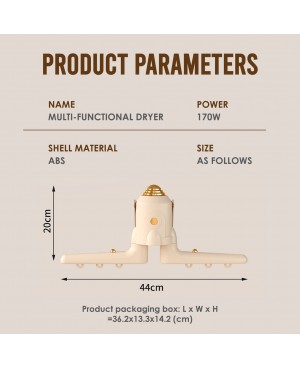 3in1 Multi-functional Dryer Portable Clothes Shoe Dryer with Foot Warmer Massage Silent Operation Quick Dry