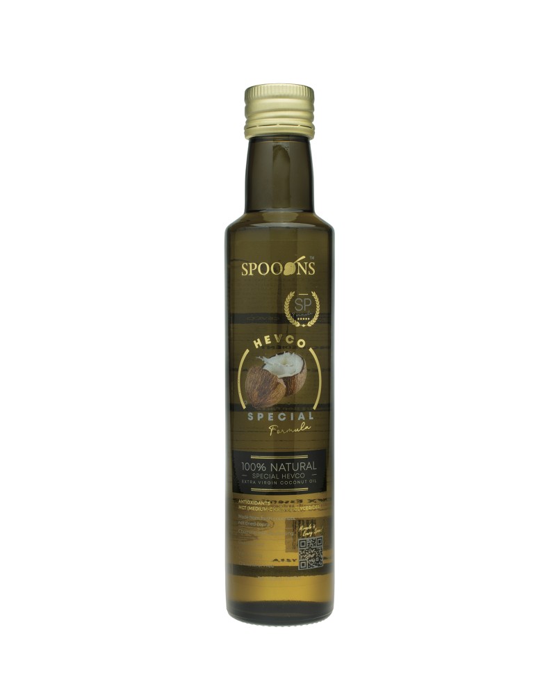 SPOONS SP HEVCO Hot Extracted Virgin Coconut Oil 250ml (7x Higher Polyphenols)