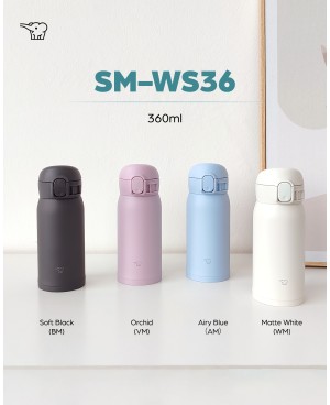 ZOJIRUSHI 0.36L S/S ONE TOUCH FLIP-OPEN MUG - SM-WS-36