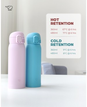 ZOJIRUSHI 0.48L S/S ONE TOUCH FLIP-OPEN MUG - SM-WS-48