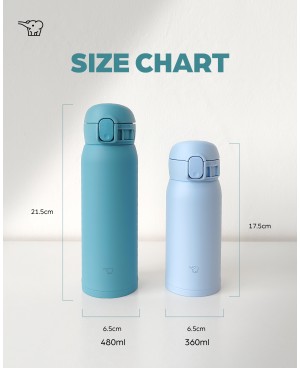 ZOJIRUSHI 0.48L S/S ONE TOUCH FLIP-OPEN MUG - SM-WS-48